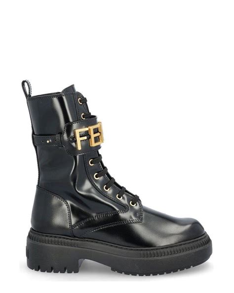 fendi lace up biker boots